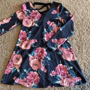 Lace up floral dress